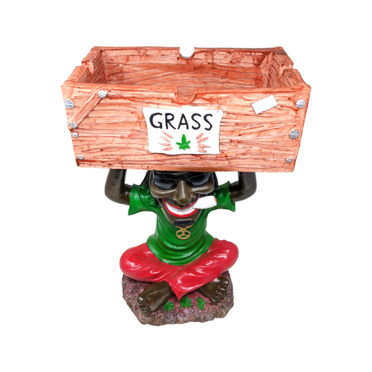 18" Large Jamaican Man With Top Rectangle Box LJA2