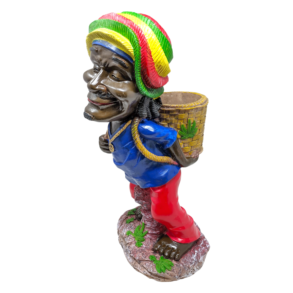 18" Large Jamaican Man with Backpack Ashtray
