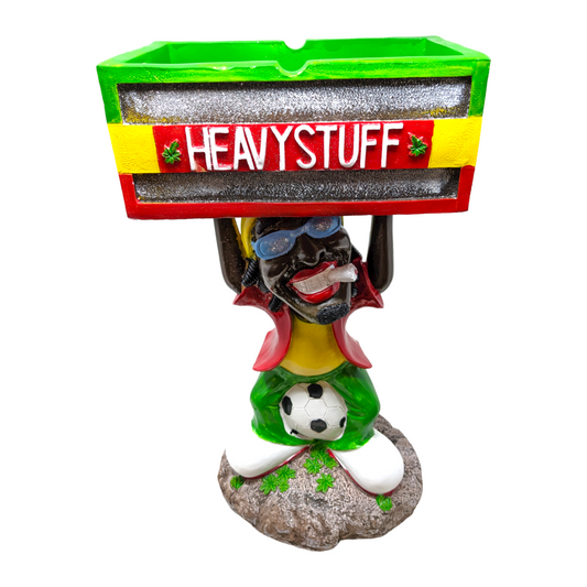 18" Large Jamaican Man with Rectangle Box Above His Head LJA6