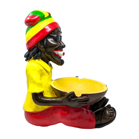 18" Large Jamaican Man Holding Bowl LJA7