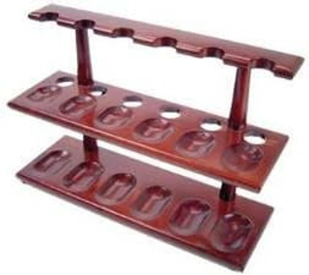 Beautiful 12 Tobacco Pipe Stand 2 Level Pipe Holder Pipe Furniture F59