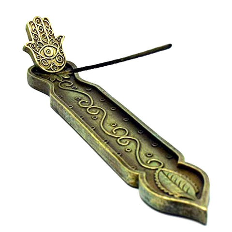 Fantasy Gift Hamsa Boat incense Burner, 11", Bronze Novelty Gift