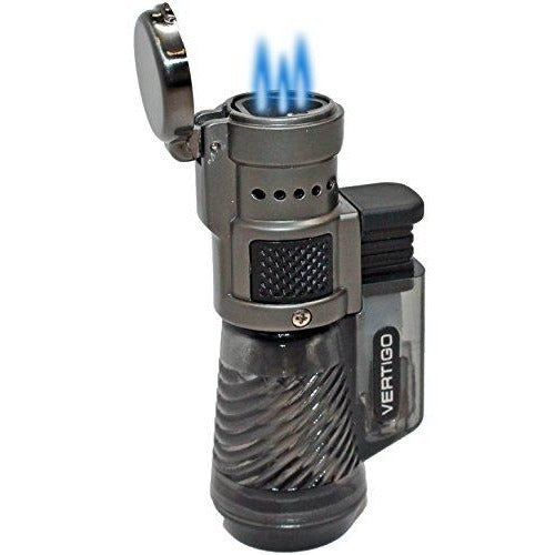Vertigo by Lotus Cyclone Triple Torch Cigar Lighter Charcoal 3 Pack, , fessonline, FESSONLINE