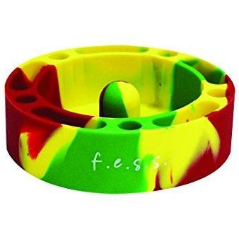 F.e.s.s. Fess Silicone Premium AshTray w/ Glass Friendly Tapping Center Rasta, , fessonline, FESSONLINE