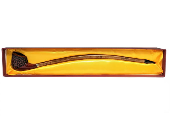 15" SHERLOCK CHERRY CARVED CHURCHWARDEN HAND PIPE