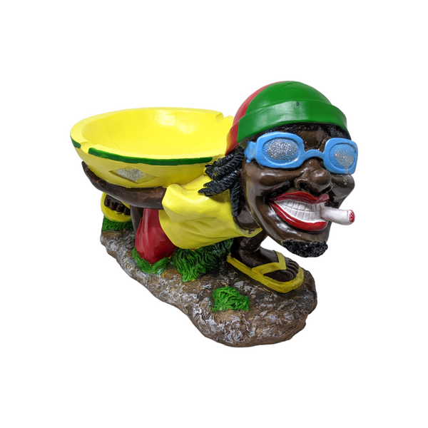 18" Large Jamaican Man with Bowl Ashtray on His Back LJA3