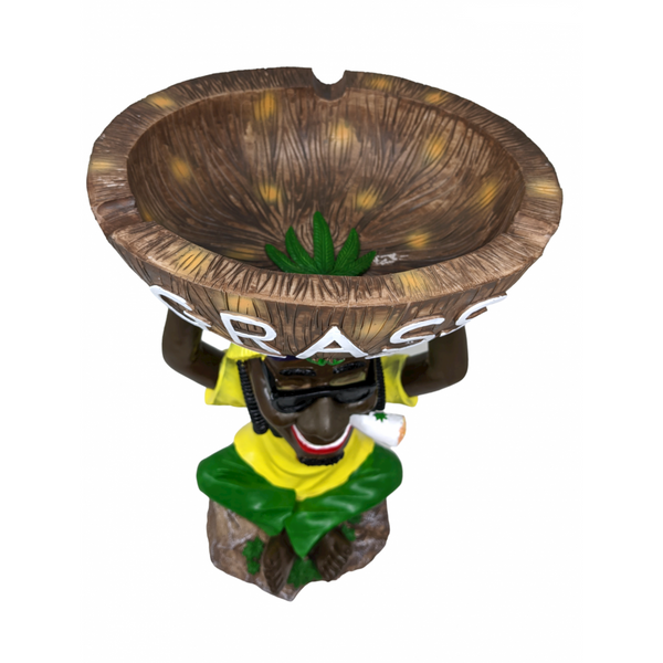 18" Large Jamaican Man with Bowl on His Head LJA4