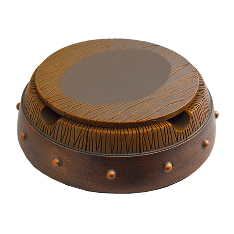Lotus Poly Resin Ashtray Wood Barrel Design