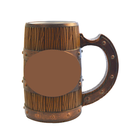 Lotus Poly Resin Mug Wood Barrel Design