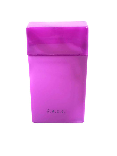 FESS Product One-Hand Operate Plastic Cigarette Case, for 100mm Cigarettes, 18-20 Capacity (100mm Size, Purple)