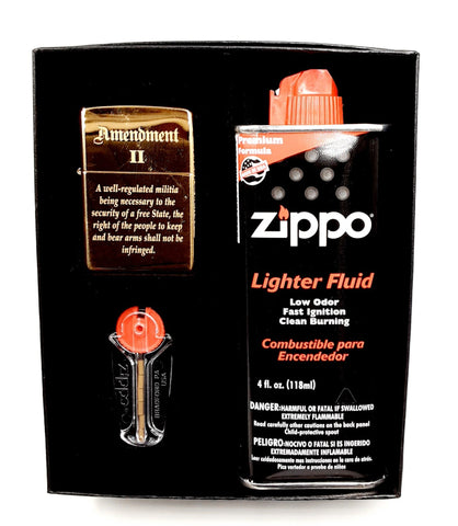2nd Amendment "The Right to Bear Arms" American Pride Zippo Lighter  4oz lighter fluid with wick Giftset