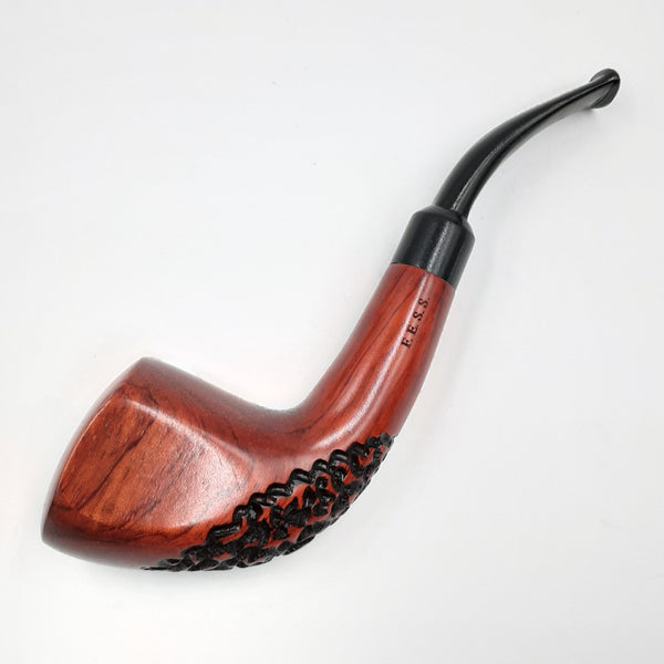 6.5" Viola engraved wooden tabacco pipe 608