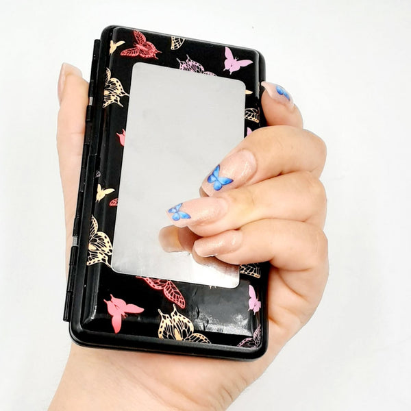 Cigarette case butterfly with mirror for 120mm