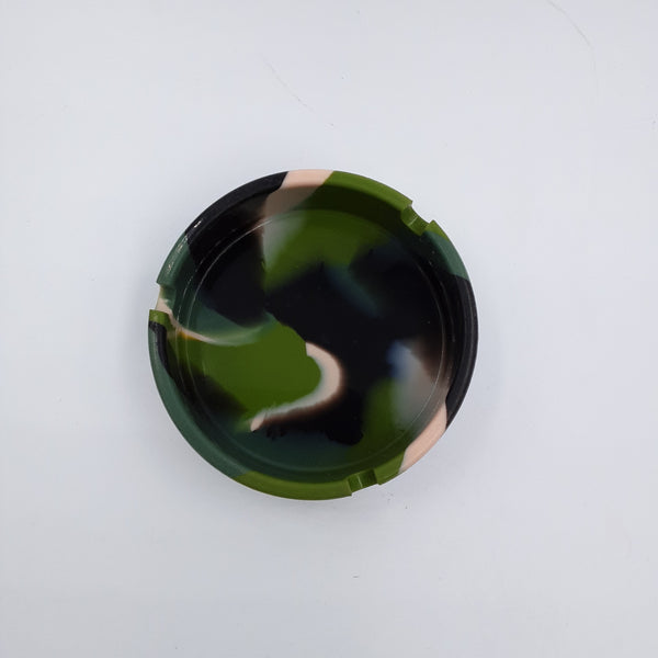 3.5 premium silicone round ashtray green camo