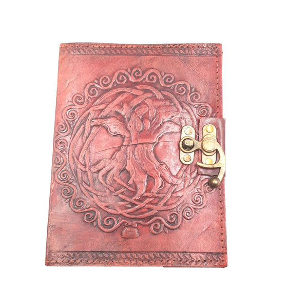 Tree of life leather blank book with lock #2891