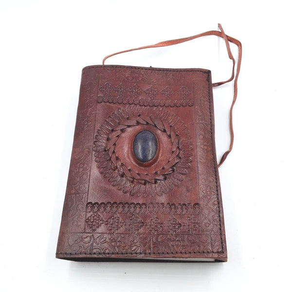 Embossed leather Blue Stone 120 page blank journal