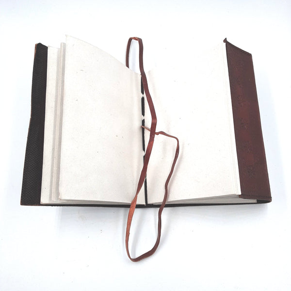 Embossed leather Blue Stone 120 page blank journal
