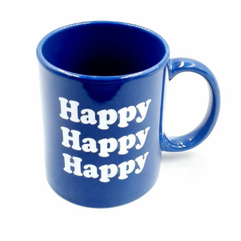 Happy happy coffee mug blue