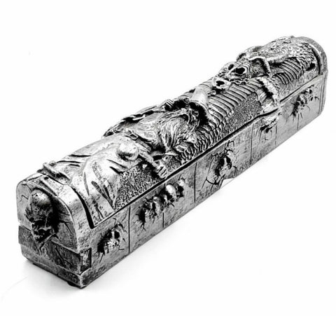 Magician and beast metal chest incense burner