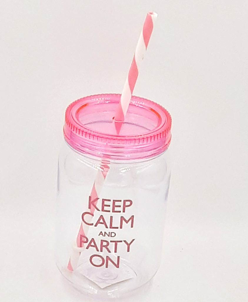 Mason jar "keep calm and party on" 22oz
