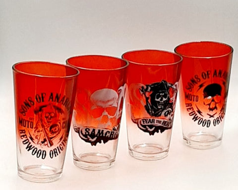 Sons of Anarchy Gradient Spray Logo Pint Glasses, Set of 4 #4743