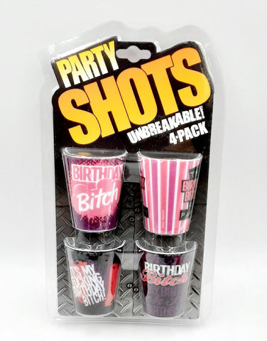 Birthday bitch party shot glasses set of 4