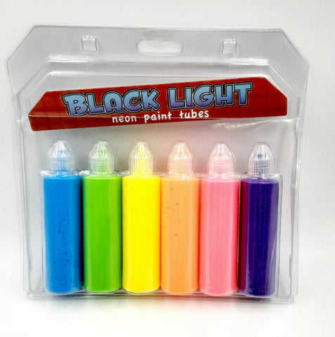 Black light neon paint tubes