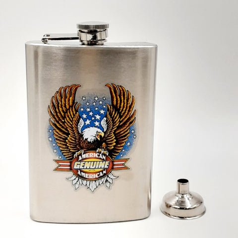 8oz stainless steel hip flask with funnel genuine American