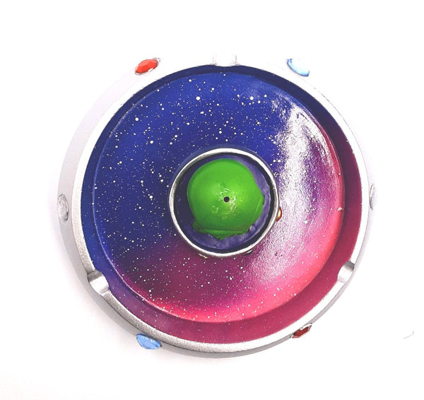 4 Inch Alien in Flying Saucer Smoking Ashtray Multicolor