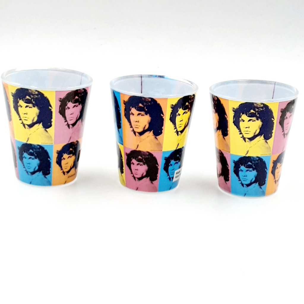The Doors Jim Morrison Colors Wrap Around Shot Glass Set of 3