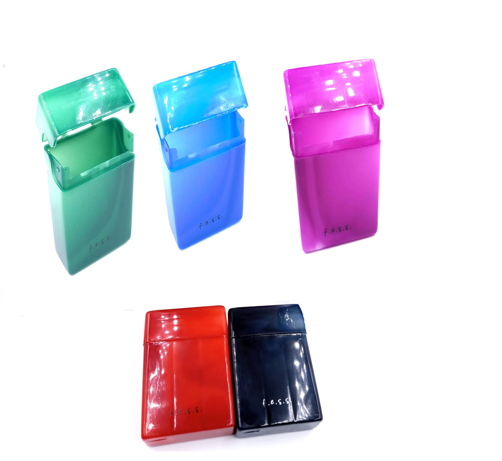 FESS Product 2 Pack Plastic Cigarette Case, for King Size 85mm, 18-20 Capacity, Ships Random Color (2 Pack 85mm)