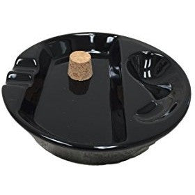 Black Ceramic Single Pipe Rest and Double Cigar Ashtray for Patio Use, , fessonline, FESSONLINE