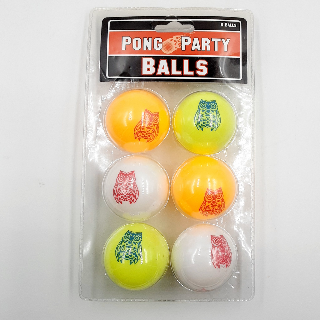 Pong party balls owl set of 6