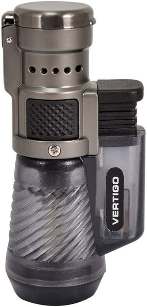 Vertigo by Lotus Cyclone Triple Torch Cigar Lighter Charcoal 3 Pack Plus Free FESS Single Torch …