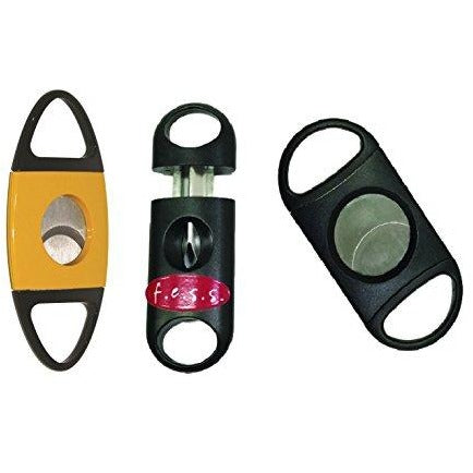 F.e.s.s. Fess 3 Piece Gift Set (1) all metal construction with 60 Ring and 2 Plastic Guillotine 80 Ring (1) Guage 62 Ring (1) Guage V Cut Cigar Cutter (Yellow), , fessonline, FESSONLINE