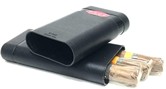 Fess Black Telescoping 3 Cigar Crush proof Smell Proof Odor Resistant Airtight Travel Storage Box Container Case MADE IN USA, , FESSONLINE, FESSONLINE