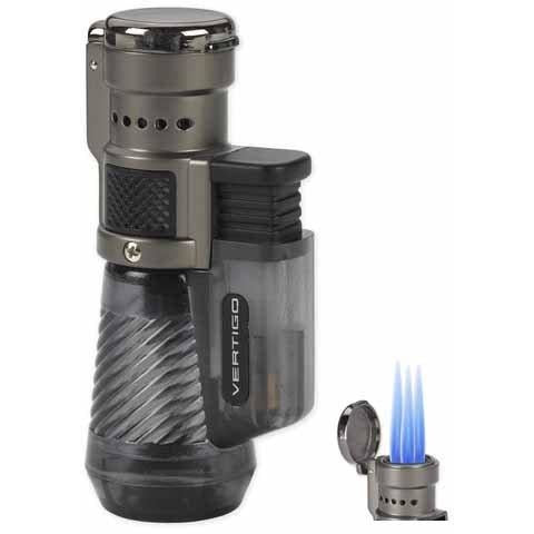 Vertigo by Lotus Cyclone Triple Torch Cigar Lighter Charcoal 2 Pack, , fessonline, FESSONLINE