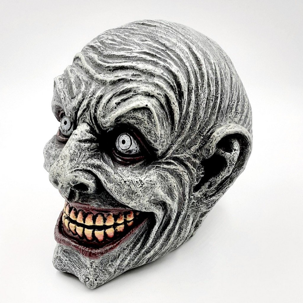 Zombie Head Grinning Ghoul Statue Figurine - 5.5 x 6 x 4.5 inches #2428