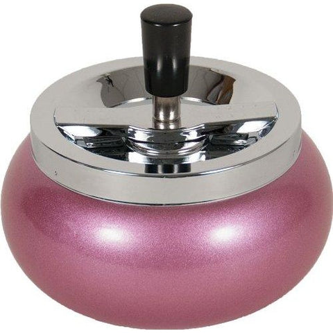 5.5" Large Metal Spinning Ashtray - Metallic Glitter Rounded Bottom (Pink), , fessonline, FESSONLINE