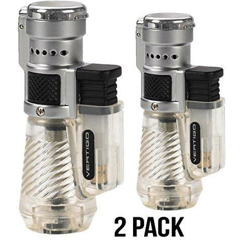 Vertigo by Lotus Cyclone Triple Torch Cigar Lighter Clear 2 Pack, , fessonline, FESSONLINE