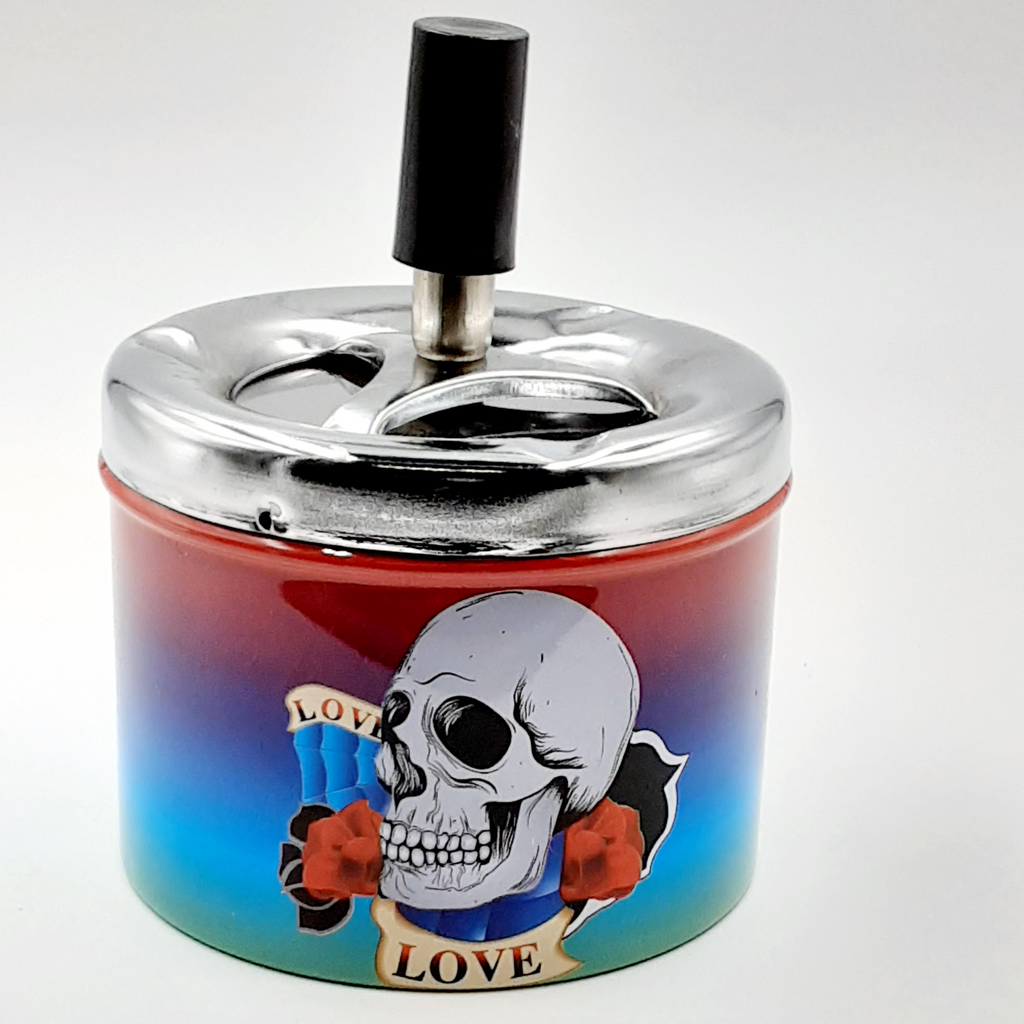 Spinning ashtray LOVE SKULL 4"