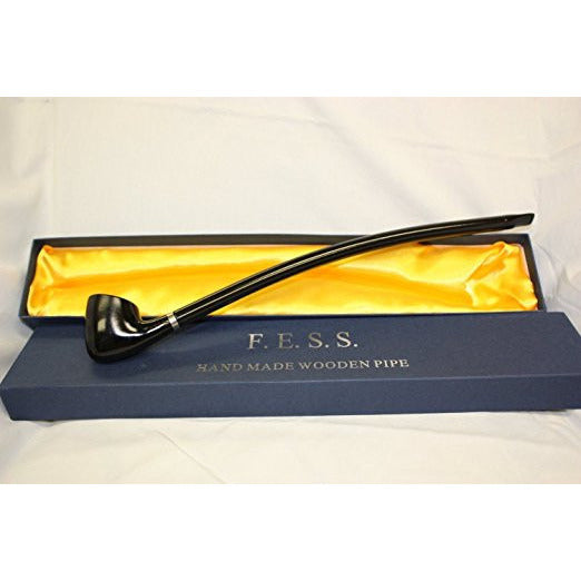 F.e.s.s. Long Churchwarden Tobacco Pipe 14" (Black Smooth), , FESSONLINE, FESSONLINE