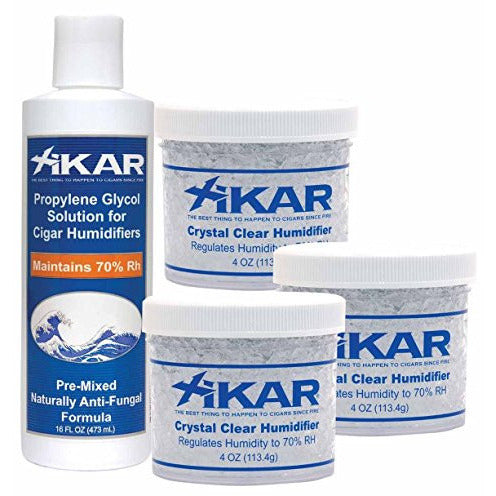 XiKAR 16oz Propylene Glycol Humidor Solution with 3 4oz Crystal Humidification Jars, , FESSONLINE, FESSONLINE