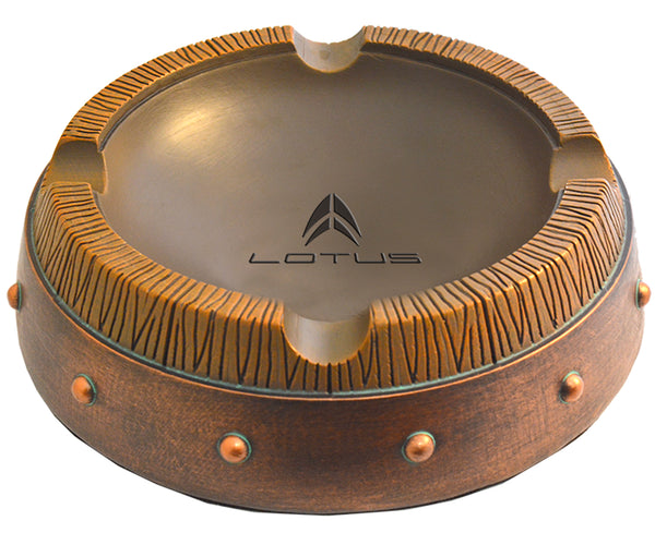 Lotus LASH11 Wood Barrel Design 4 Cigar Rest Ashtray