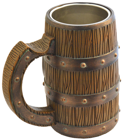 Lotus Wood Barrel Mug Design With Single Cigar Rest - LMUG1