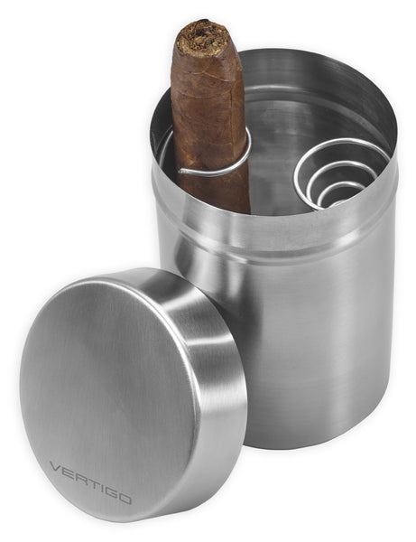 Vertigo Ashtray Cigar Can Stainless Steel Construction, Fits Into Most Cup Holders