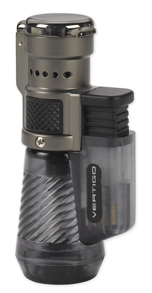 Vertigo by Lotus Cyclone Triple Torch Cigar Lighter Charcoal Plus Free FESS Branded V Cutter …