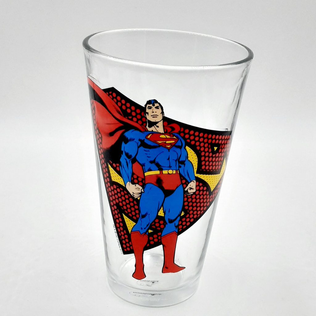 Superman Pint Glass-- Superman Pose Glass