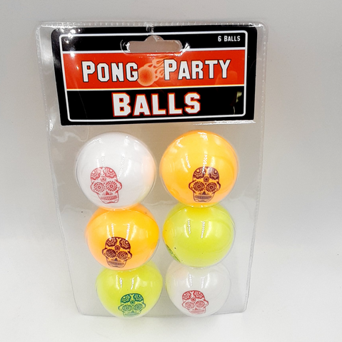 Island Dogs Candy Skull Pong Balls set of 6