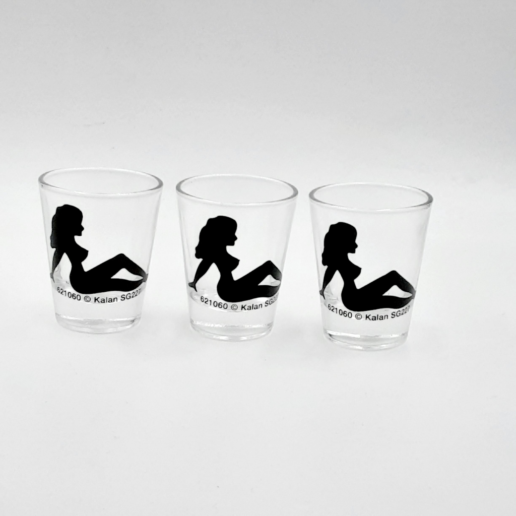 Naked Woman silhouette shot glass set of 3